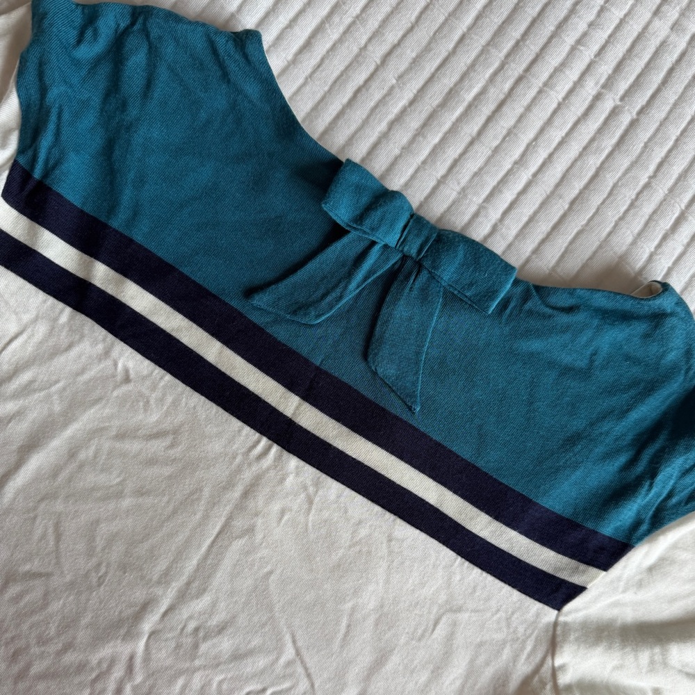 Chloe Kids Teal and White Long Sleeve Tee